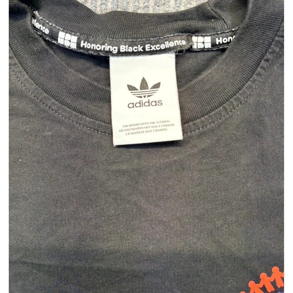 Adidas Originals Honoring Black Excellence Graphic T-Shirt Black Mens Small